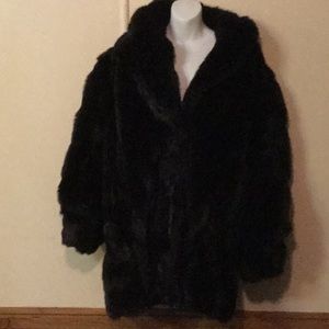 Vintage faux fur coat dark brown